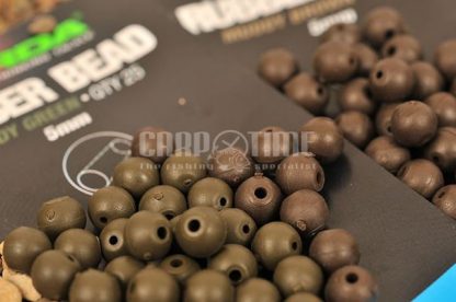 RUBBER BEAD GREEN 4MM