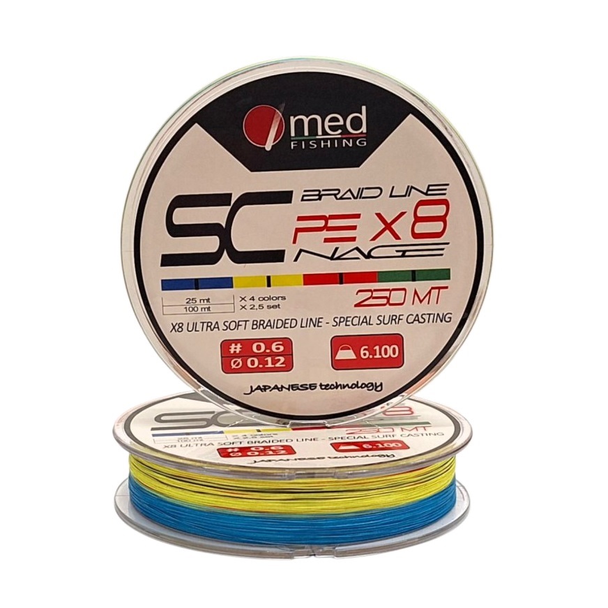 SC BRAID LINE PE X8 MULTICOLOR
